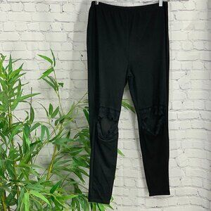 Hayden LA Black Super Soft Leggings w/ Lace Cutout